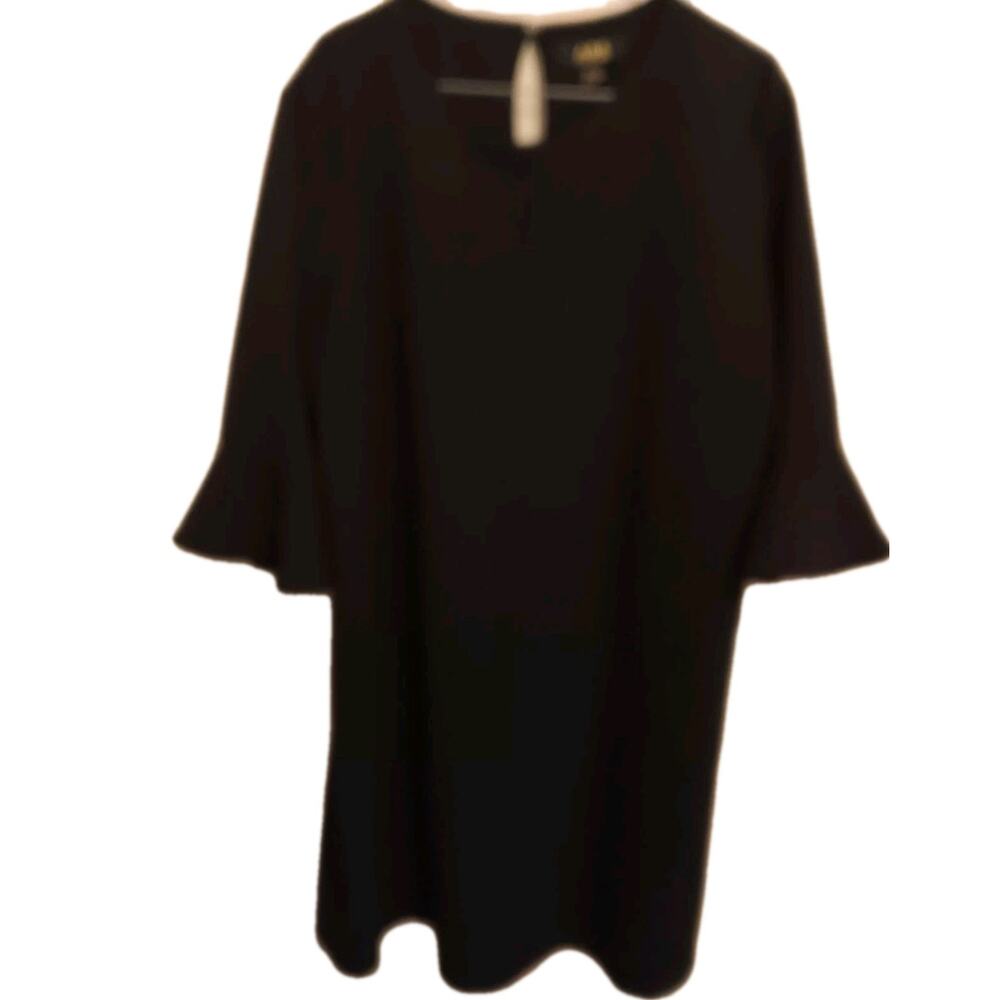 SOLD. A.B.S. Dress, Women’s Size XL, Black Timeless Luxurious Shift Ruffle Slv